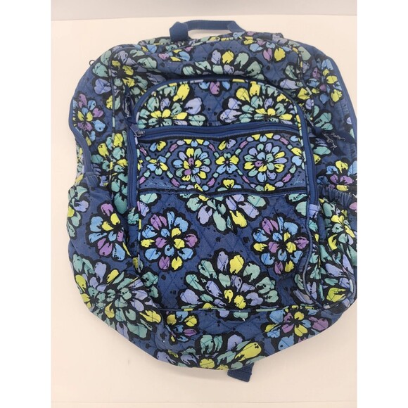 Vera Bradley Handbags - Vera Bradley Blue Floral Backpack Indigo Pop Medium Quilted School Cottagecore